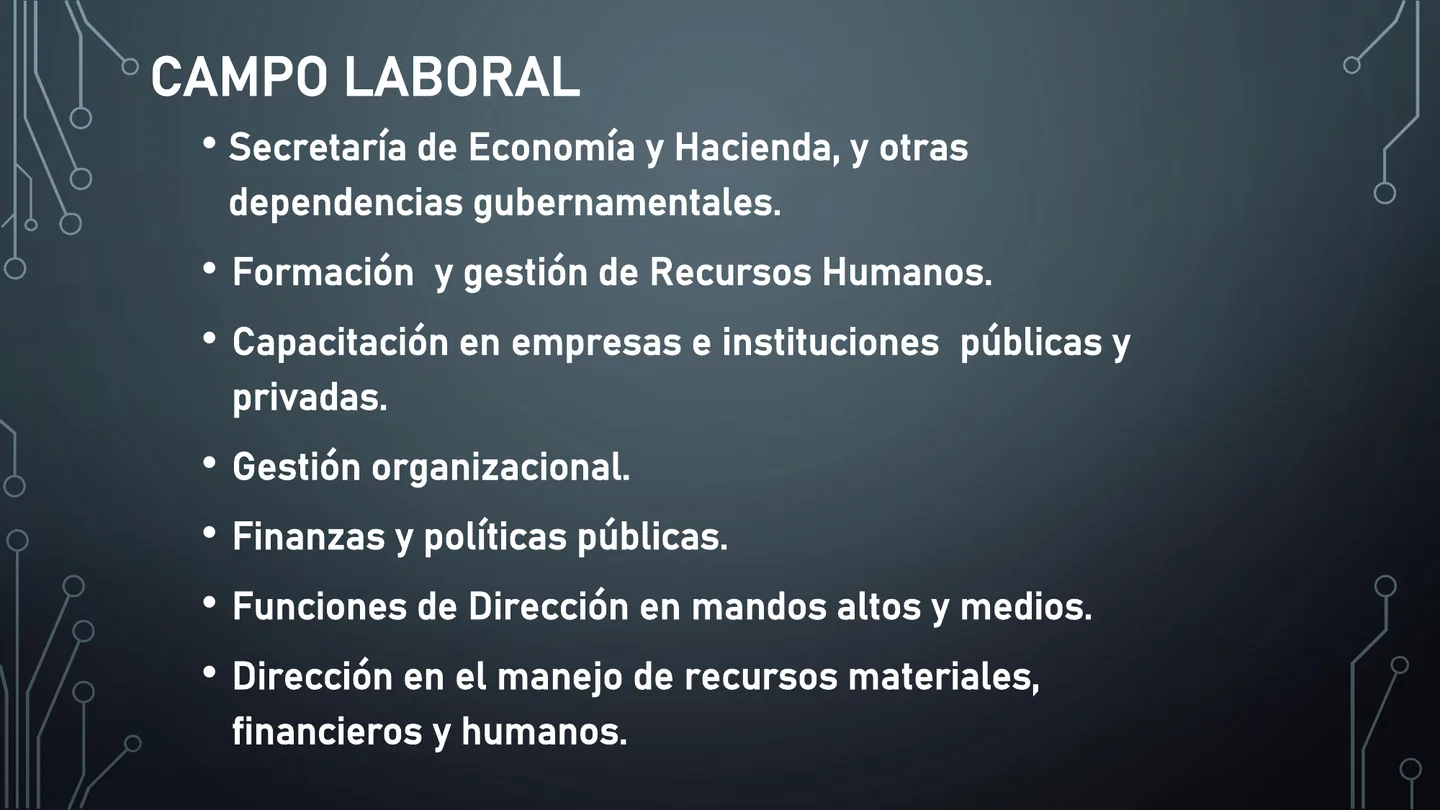 Campo laboral de Licenciatura en Administración mostrado en el documento de oferta educativa.