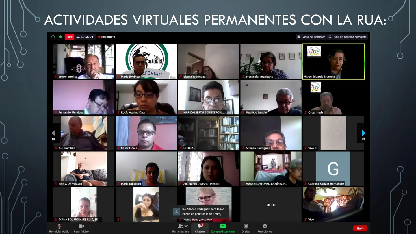 Actividades virtuales permanentes con la RUA.